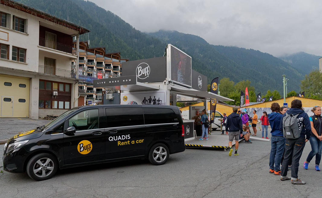 El BUFF® PRO TEAM disfrutó de los servicios de Quadis Rent a Car en la UTMB