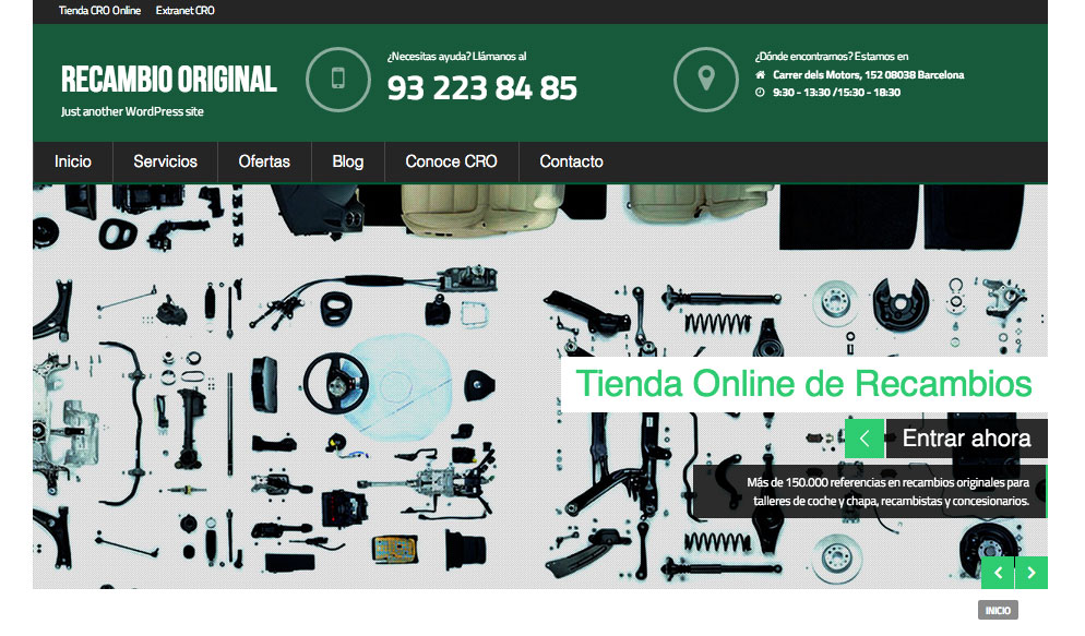 Central del Recambio Original (CRO) renueva su página web corporativa