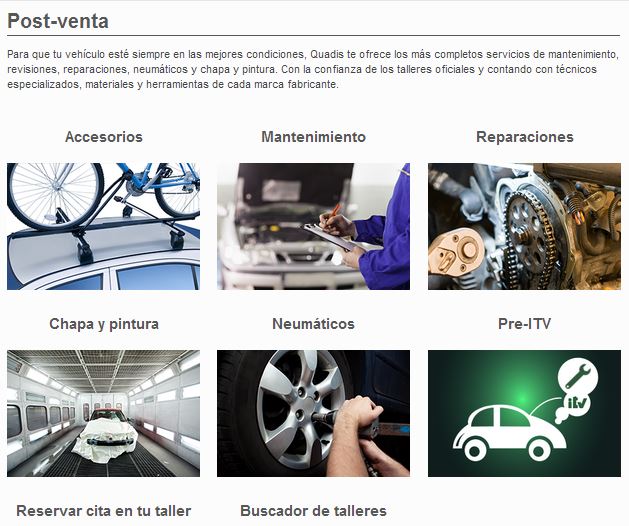 Nueva web QUADIS Servicios Postventa