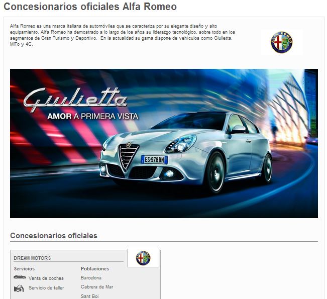 Nueva web QUADIS Alfa Romeo