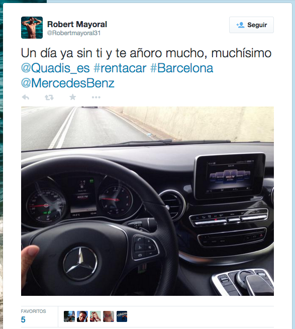 RObert Mayoral QUADIS Mercedes Clase V Twitter